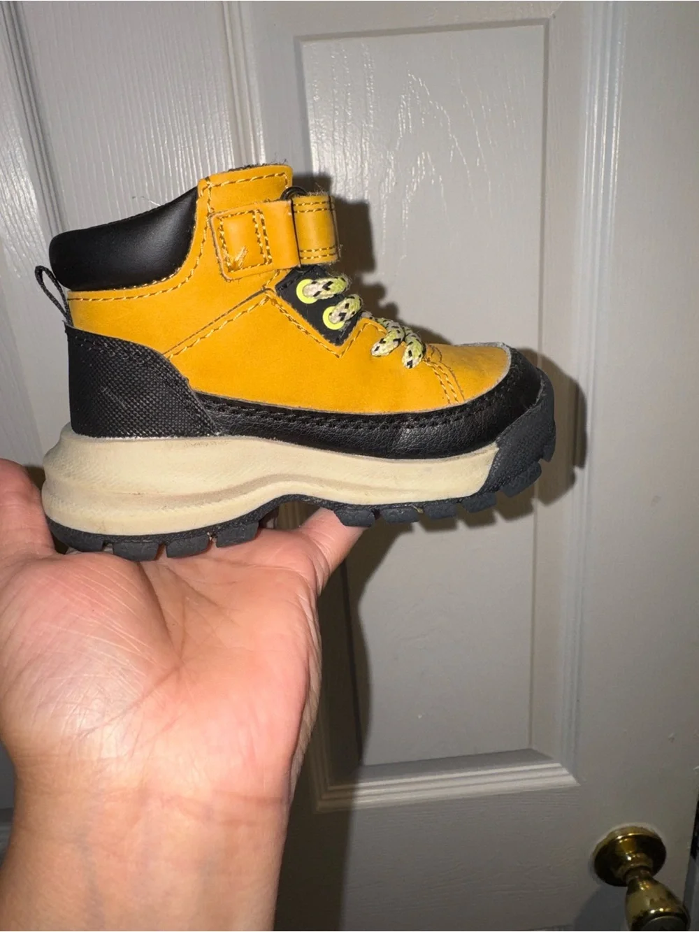 OshKosh B'gosh Yellow and Black Kids High-Top Boot